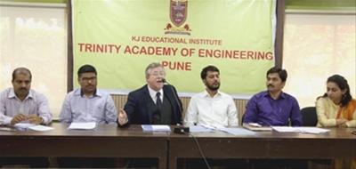 Philip Bell, Vinod Jadhav,  Harshada Jadhav, Vijay Vadhai while conducting press conference