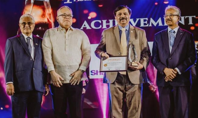 The Business Excellence Awards 2019 was received by Mr. Ravi Shankar, from Mr. Dato Ramesh Kodammal,  Ramon M Lopez, YB Senator Waytha Moorthy Ponnuswamy and Indian Ambassador to Philippines Mr Jaideep Mazumdar.